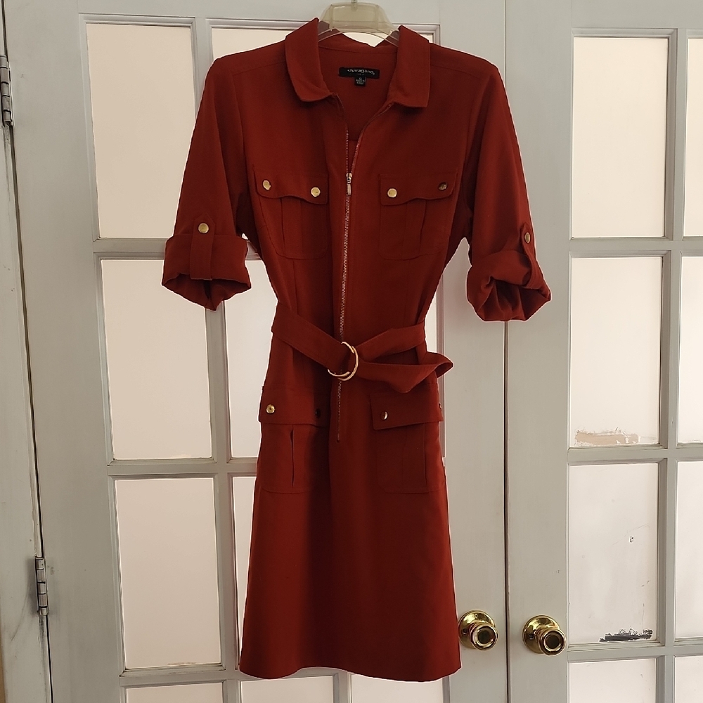 Women's Rust Shirt Dress
